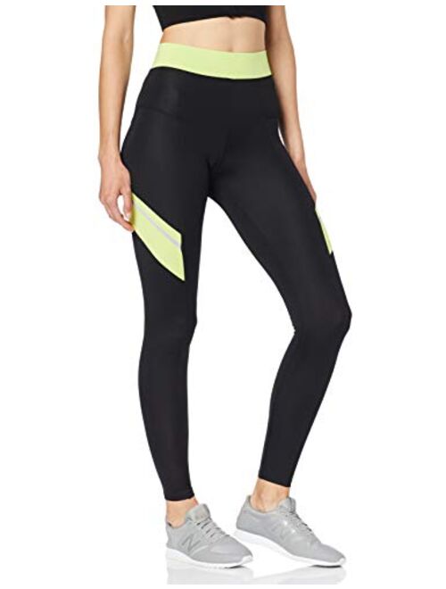 Amazon Brand - AURIQUE Women's Colour Block Sports Leggings