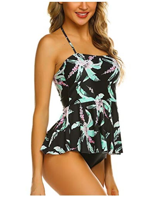 Buy Adome Tummy Control Tankini Swimsuits For Women 2 Pcs Swimsuit Set