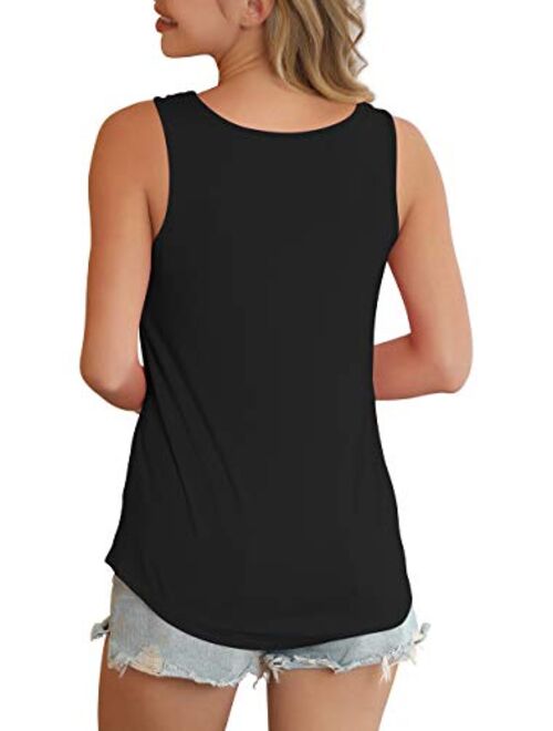 Feiersi Women's Sleeveless Criss Cross Casual Tank Tops Basic Blouse