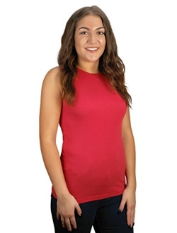 Rosette Womens Sleeveless Undershirt - Cotton High Neck, Full shoulder design