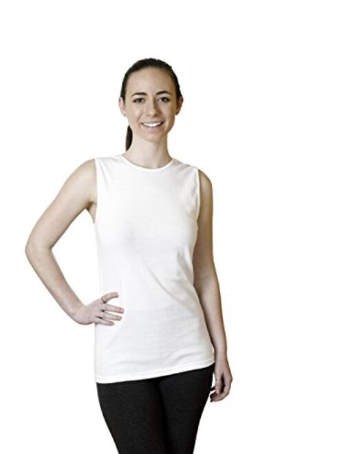 Rosette Womens Sleeveless Undershirt - Cotton High Neck, Full shoulder design