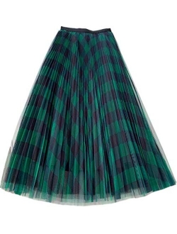 Femiserah Women's Long Rainbow A Line Tulle Tutu Skirts Tiered Skirt Petticoat