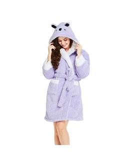 TIMSOPHIA Plush Robes for Womens Bathrobes with Hood Soft Animal Robes Cozy Warm Koala Gifts