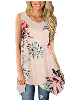 Viracy Women's Summer Casual Sleeveless Swing Tunic Floral Tank Top