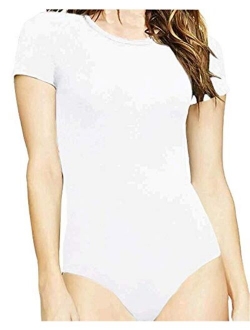 MANGOPOP Women's Round Neck Short Sleeve T Shirts Basic Bodysuits