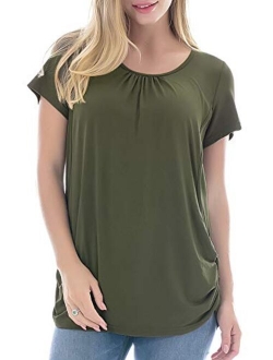 Smallshow Women's Maternity Nursing Tops Short Sleeve Modal Breastfeeding Shirt