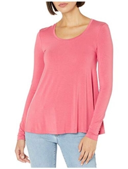 Amazon Brand - Daily Ritual Women's Jersey Long-Sleeve Scoop-Neck Swing Shirt