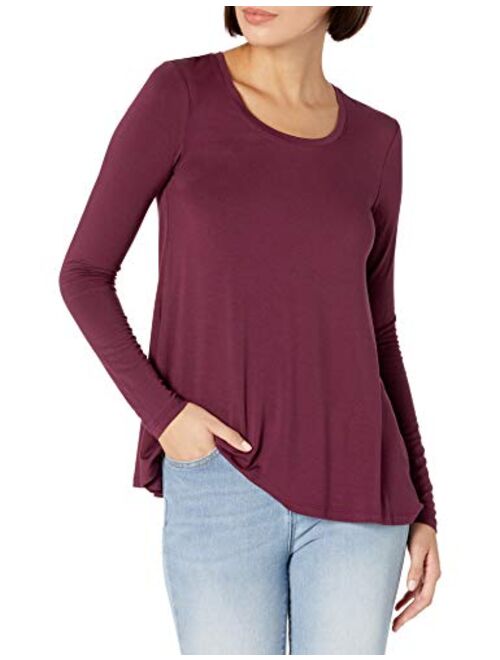 Amazon Brand - Daily Ritual Women's Jersey Long-Sleeve Scoop-Neck Swing Shirt