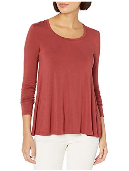 Amazon Brand - Daily Ritual Women's Jersey Long-Sleeve Scoop-Neck Swing Shirt