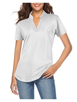 CEASIKERY Women's 3/4 Sleeve V Neck Tops Casual Tunic Blouse Loose Shirt