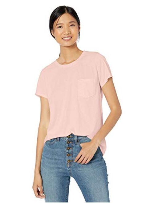 Amazon Brand - Goodthreads Women's Washed Jersey Cotton Pocket Crewneck T-Shirt