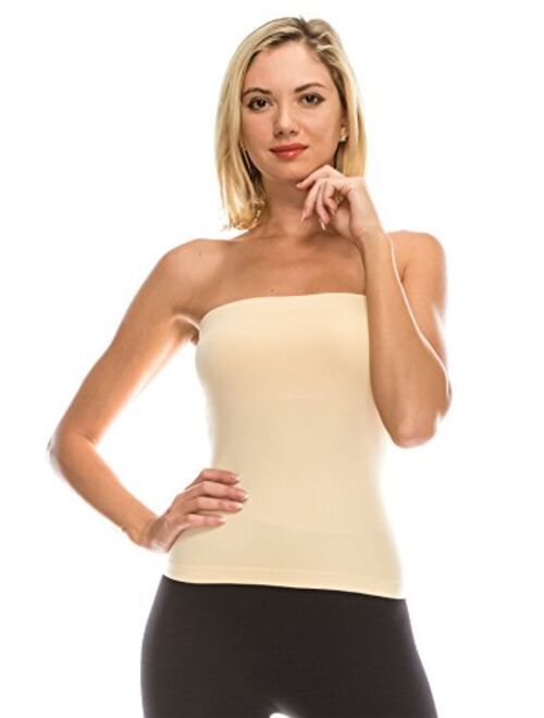 Kurve Medium Length Tube Top with Built-in Shelf Bra, UV Protective Fabric UPF 50+ (Made with Love in The USA)