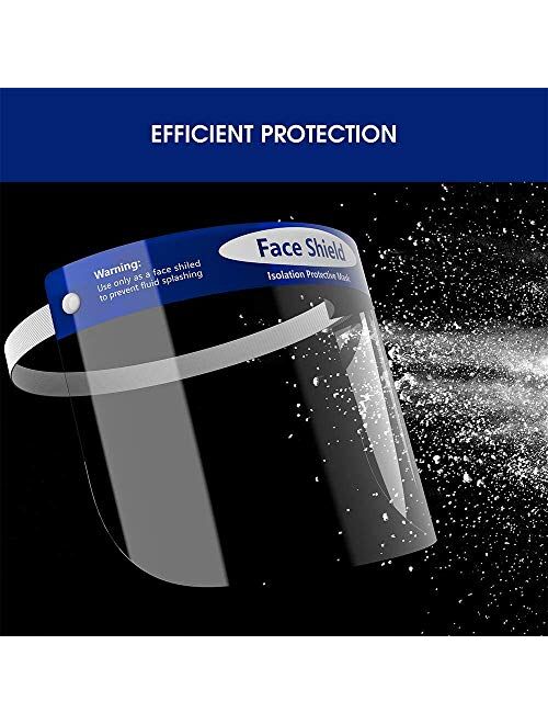 Californiamicroneedle 10 Pack Reusable Safety Face Shield, Transparent Protective Sheild,Anti-Saliva Windproof Dustproof Full Face Cover Hat for All Kind People