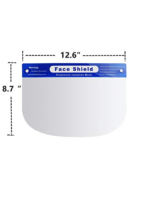 20pcs Full Face Shield,Protective Face Shield Anti Splash and Saliva Clear Film Protect Face and Eyes with Adjustable Band and Comfort Sponge