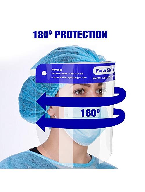 3 PCS Plastic Face Shield Eye Protection Clear Masks Shield Plastic Shield Mask Face Mask Plastic Shield with Elastic Band