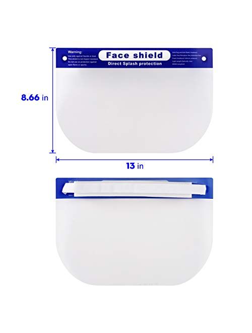 Reusable Face Shield, 12 PCS Plastic Safety Face Shield Adjustable Transparent Full Face Anti-spitting Protective Mask Hat Protect Eyes and Face Protection