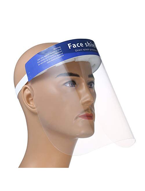 Decdeal 10Pcs/Pack Disposable Safety Face Shield Fluid Resistant Full Face Cover Transparent Single Use Visor Protection from Splash and Splatter