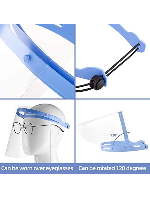 EFK-II Supply USA Fast Delivery Adjustable Dental Anti Fog Face Shield 20 Plastic Protective Films Visors