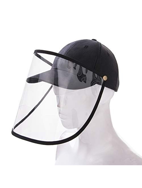 Safety Face Shield Visor Mask Full Face Shield Protective Cap for Men and Women Anti-Fog, Anti-saliva,Anti-Spitting Hat Cover Outdoor Fisherman Sun Hat