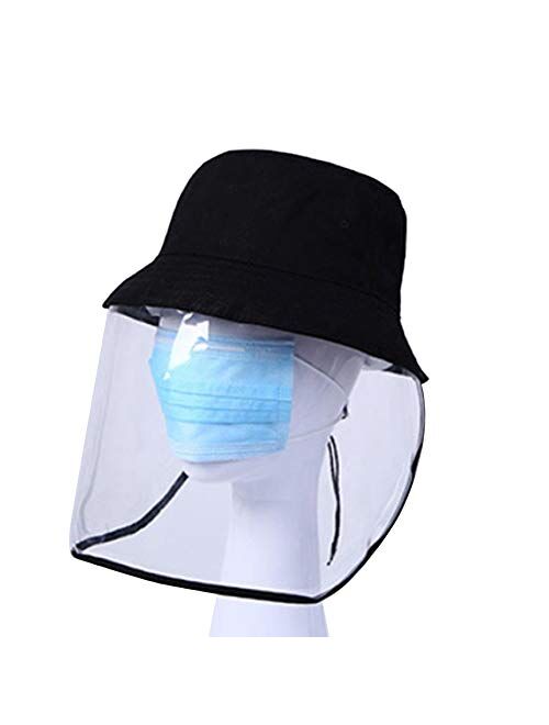 Safety Face Shield Visor Mask Full Face Shield Protective Cap for Men and Women Anti-Fog, Anti-saliva,Anti-Spitting Hat Cover Outdoor Fisherman Sun Hat