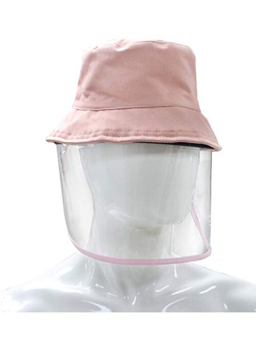 Letusto Protective Facial Mask Safety Face Shield Particulate Respirator Anti Spitting Splash Bucket Hat (Pink)