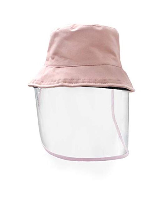 Letusto Protective Facial Mask Safety Face Shield Particulate Respirator Anti Spitting Splash Bucket Hat (Pink)