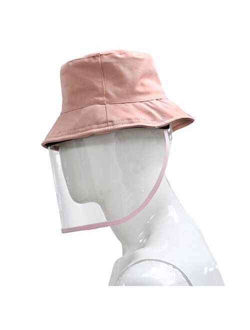 Letusto Protective Facial Mask Safety Face Shield Particulate Respirator Anti Spitting Splash Bucket Hat (Pink)