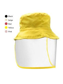 Letusto Protective Facial Mask Safety Face Shield Particulate Respirator Anti Spitting Splash Bucket Hat (Yellow)