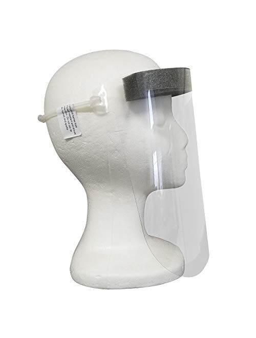 Face Shield Anti Splash & Fog Resistant PETE To Protect Face (Made in USA) (20) Pack: Includes 1 Forehead Thermometer