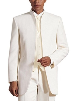 Men's 3 Pieces Suits Slim Fit Wedding White Collar Tuxedo Blazer Jacket Pants Vest Set