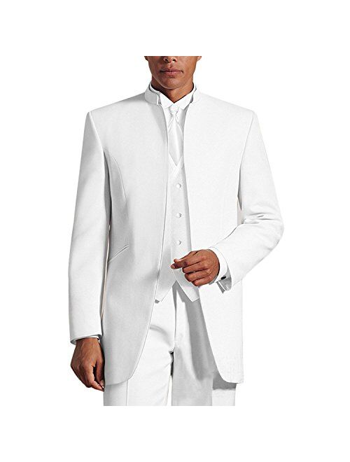 Men's 3 Pieces Suits Slim Fit Wedding White Collar Tuxedo Blazer Jacket Pants Vest Set