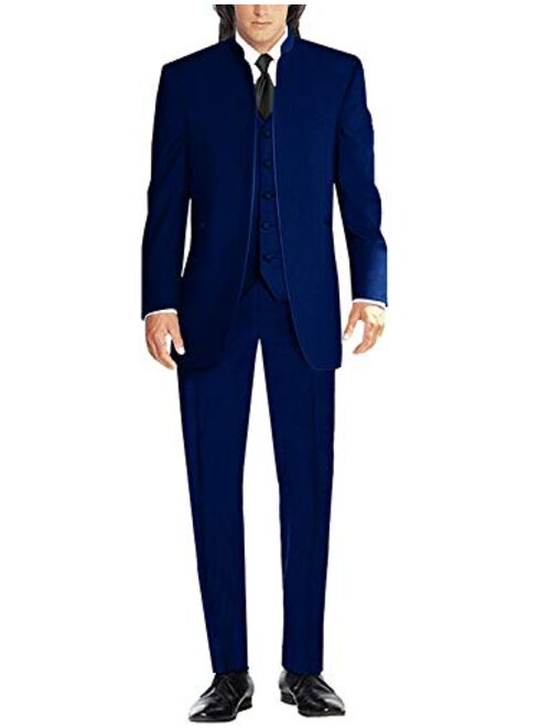 Men's 3 Pieces Suits Slim Fit Wedding White Collar Tuxedo Blazer Jacket Pants Vest Set