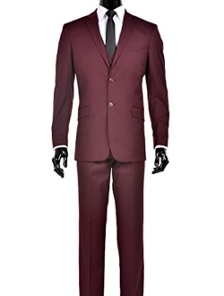 King Formal Wear Elegant Men's Modern Fit Three Piece Two Piece Two Button Suits - Many Colors