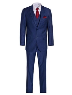 King Formal Wear Elegant Men's Modern Fit Three Piece Two Piece Two Button Suits - Many Colors