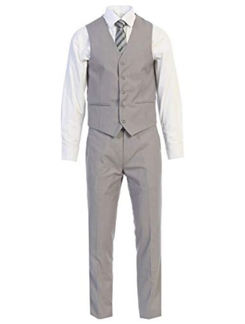 King Formal Wear Elegant Men's Modern Fit Three Piece Two Piece Two Button Suits - Many Colors