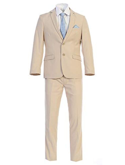 King Formal Wear Elegant Men's Modern Fit Three Piece Two Piece Two Button Suits - Many Colors