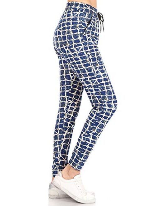 Leggings Depot Premium Women's Joggers Popular Print High Waist Track Pants(S-XL) BAT2