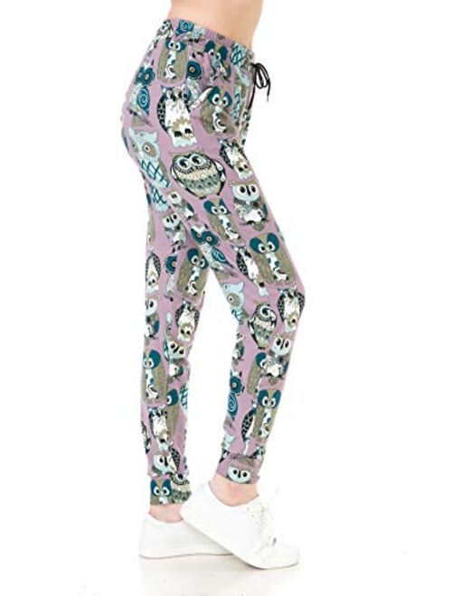 Leggings Depot Premium Women's Joggers Popular Print High Waist Track Pants(S-XL) BAT2