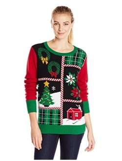 Ugly Christmas Sweater Company Women's Assorted Light-up Pullover Xmas Sweaters with Multi-Colored Led Flashing Lights