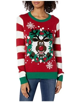 Ugly Christmas Sweater Company Women's Assorted Light-up Pullover Xmas Sweaters with Multi-Colored Led Flashing Lights