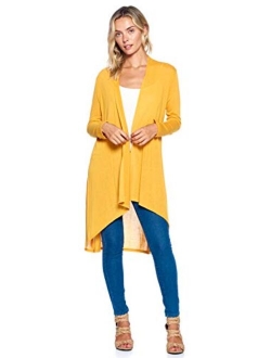 Modern Kiwi Solid Essential Long Cascading Cardigan (S-3XL)