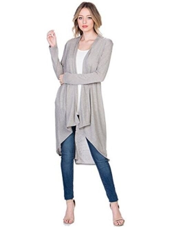 Modern Kiwi Solid Essential Long Cascading Cardigan (S-3XL)