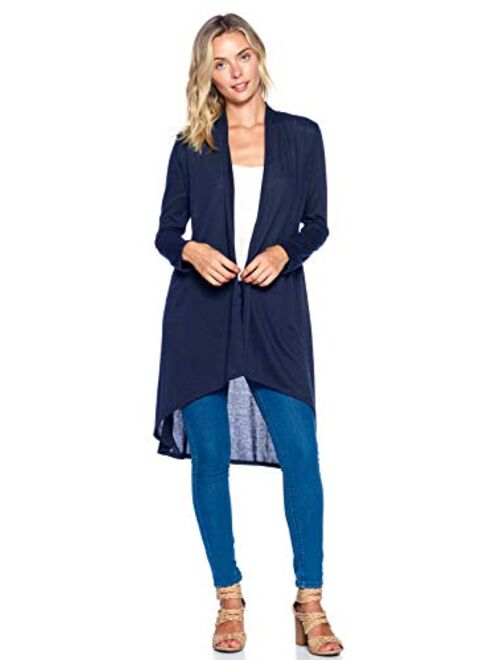 Modern Kiwi Solid Essential Long Cascading Cardigan (S-3XL)