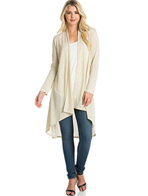 Modern Kiwi Solid Essential Long Cascading Cardigan (S-3XL)