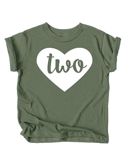 Two in Heart 2nd Birthday Girls Shirt for Toddler Girls Second Birthday Outfit