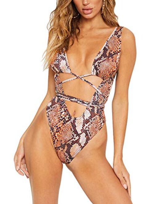 Sovoyontee Women's Sexy One Piece Swimsuits Bikini Bathing Suit