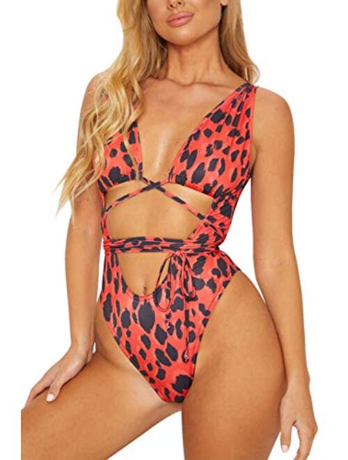 Sovoyontee Women's Sexy One Piece Swimsuits Bikini Bathing Suit