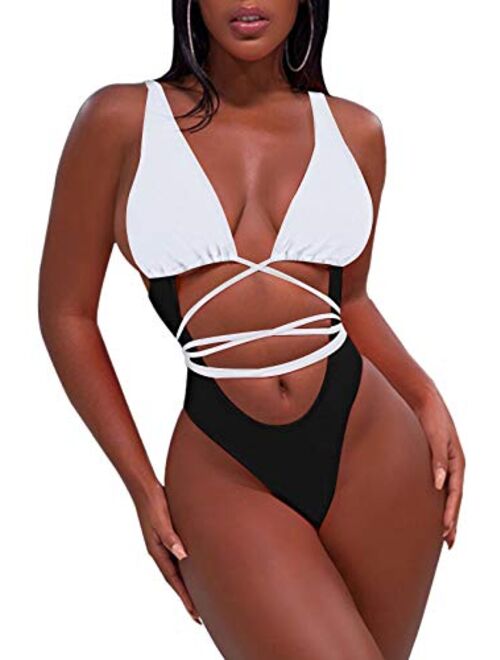 Sovoyontee Women's Sexy One Piece Swimsuits Bikini Bathing Suit