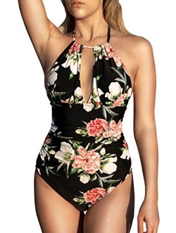 Women's Keep Secrets Halter One Piece Swimsuit Beach Swimwear