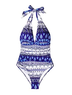 Women's Keep Secrets Halter One Piece Swimsuit Beach Swimwear